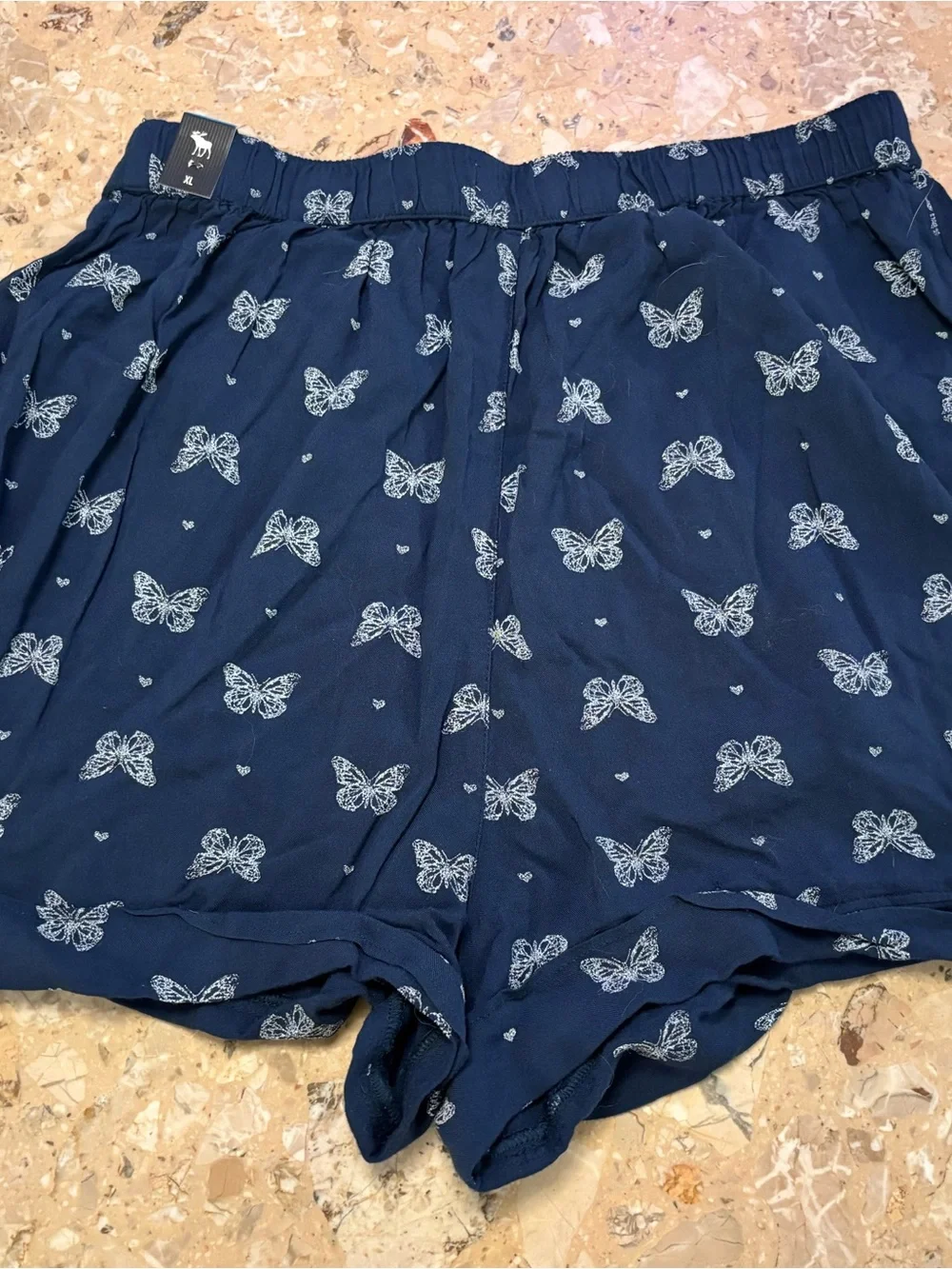 abercrombie Girls high rise Blue Butterfly trouser shorts